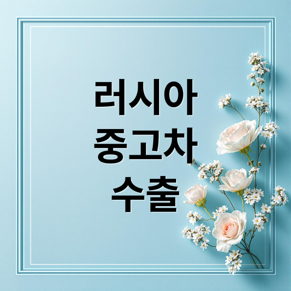 러시아 중고차 수출: 성공 가이드, 서류부터 수익까지 2