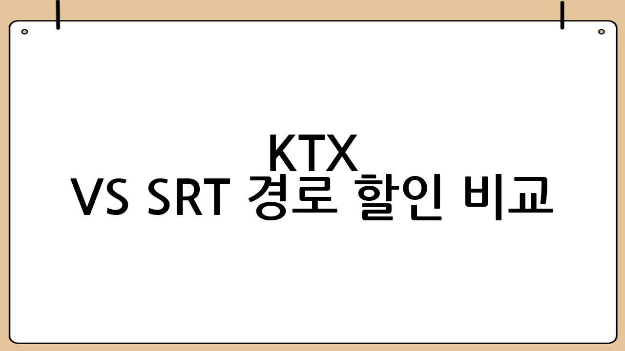 KTX vs SRT 경로 할인 비교: 어떤 열차가 더 유리할까?