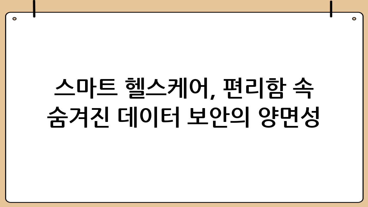 스마트 헬스케어, 편리함 속 숨겨진 데이터 보안의 양면성