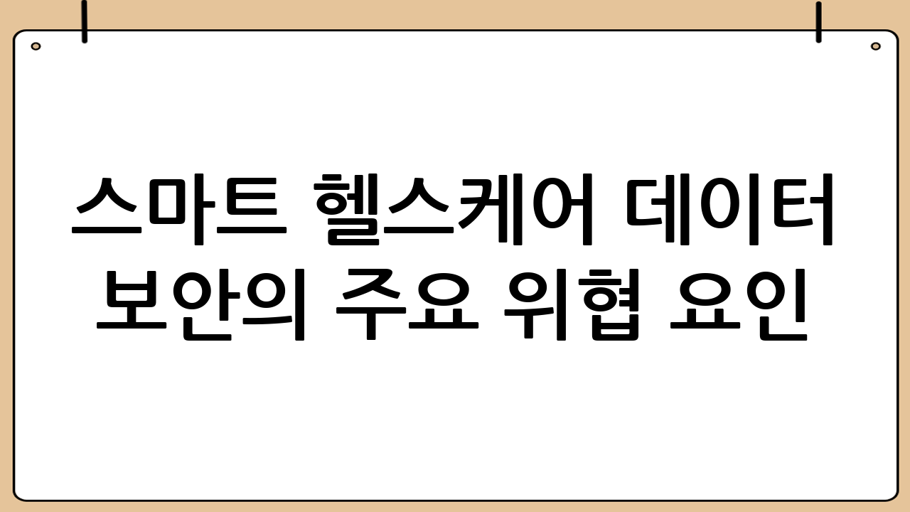 스마트 헬스케어 데이터 보안의 주요 위협 요인