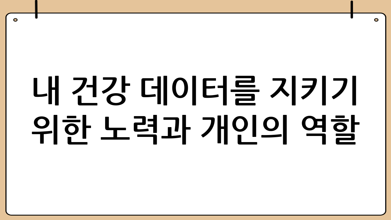 내 건강 데이터를 지키기 위한 노력과 개인의 역할